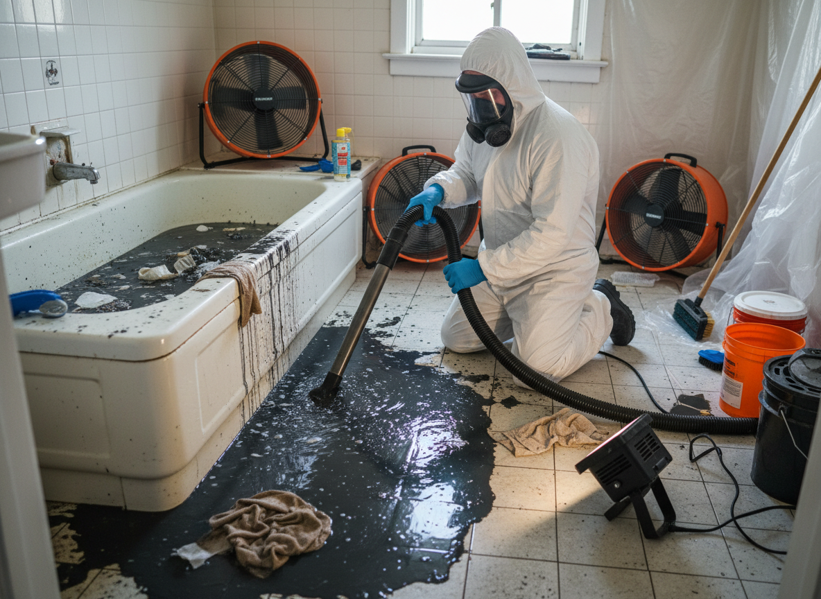 Sewage Backing Up Into Shower or Bathtub Cleanup in La Crosse